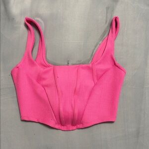 Size Small Pink Corset Style Crop Top Boning Tank Dressy Vacation Set Going Out
